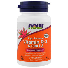 NOW Foods Vitamin D-3 softgels pack of 3 bottles for savings and consistency