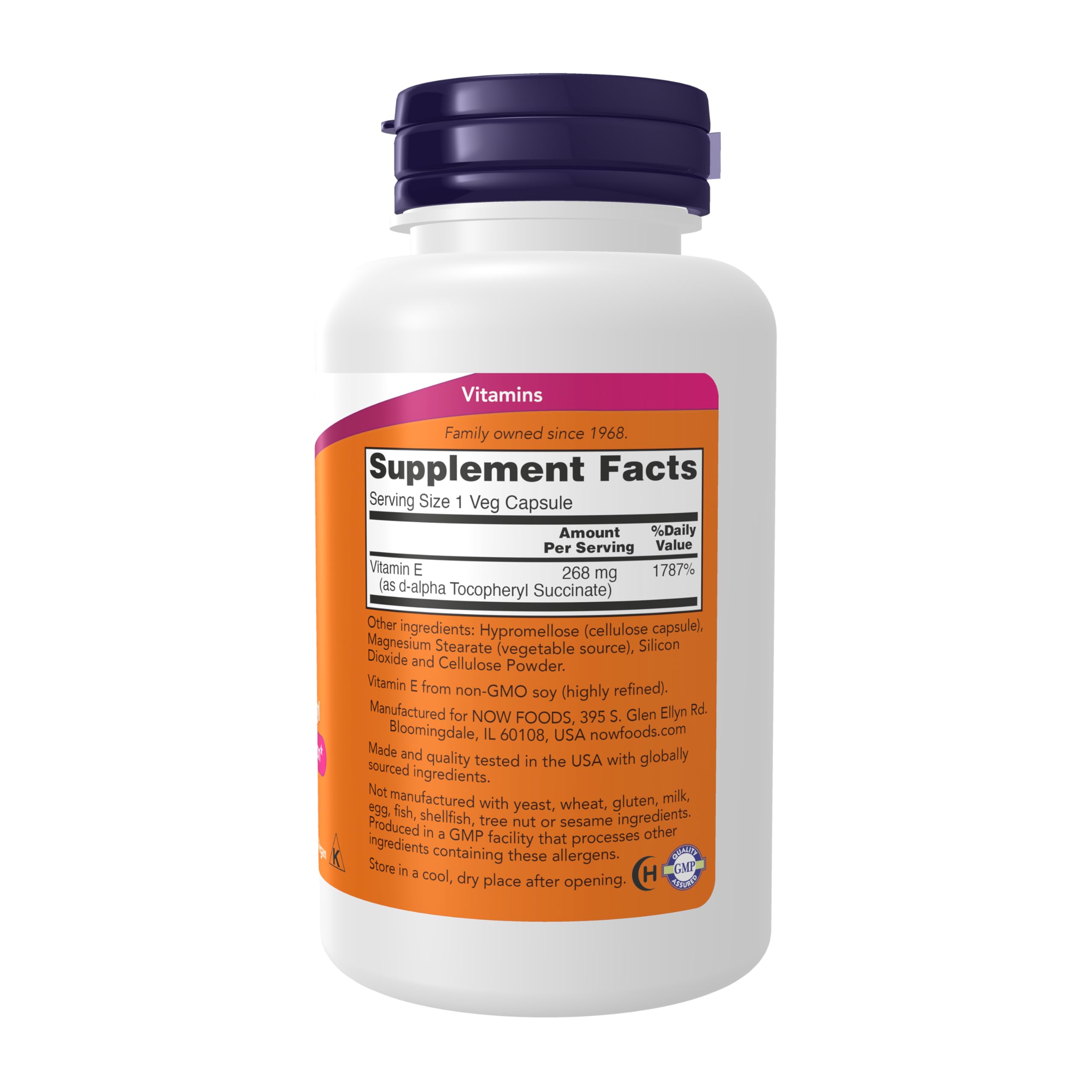 NOW Foods Vitamin E-400 Dry 2-pack packaging shown for easy daily use