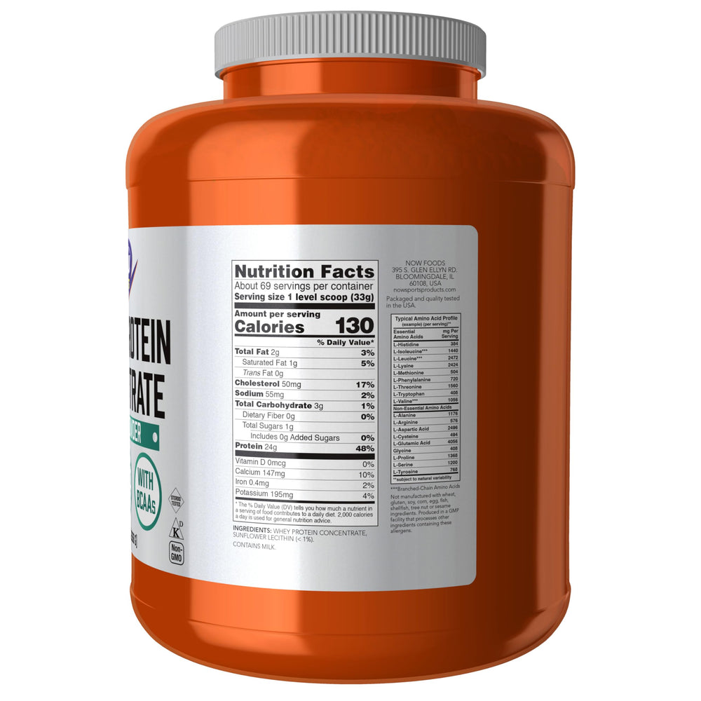NOW Foods Whey Protein Concentrate scoop included for easy measuring