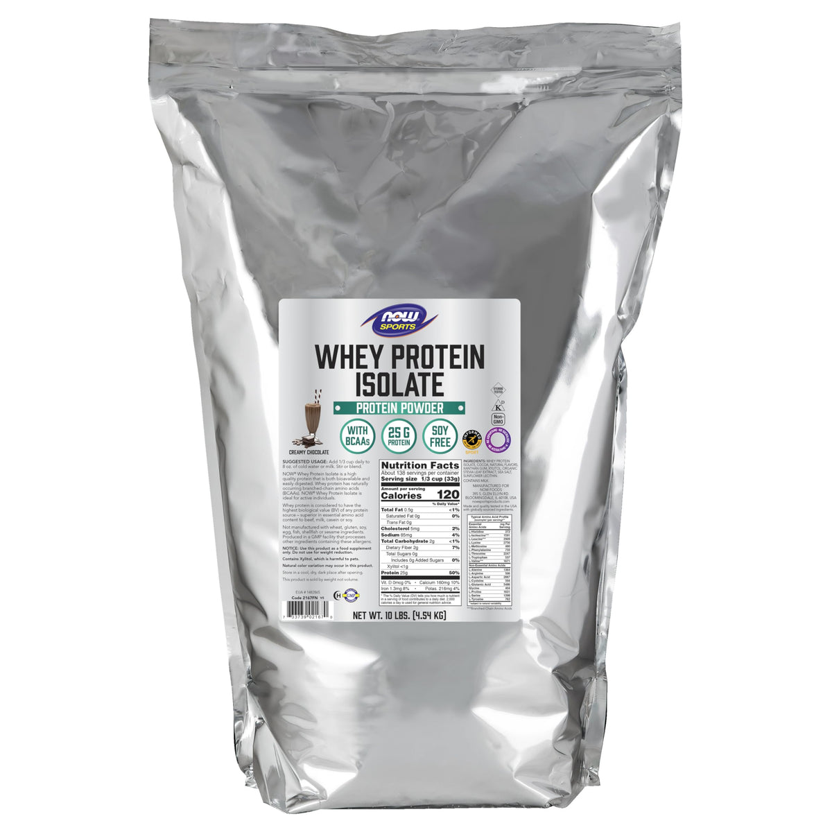 NOW Foods Whey Protein Isolate powder with a scoop for quick post-workout fueling.