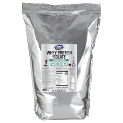 NOW Foods Whey Protein Isolate powder with a scoop for quick post-workout fueling.