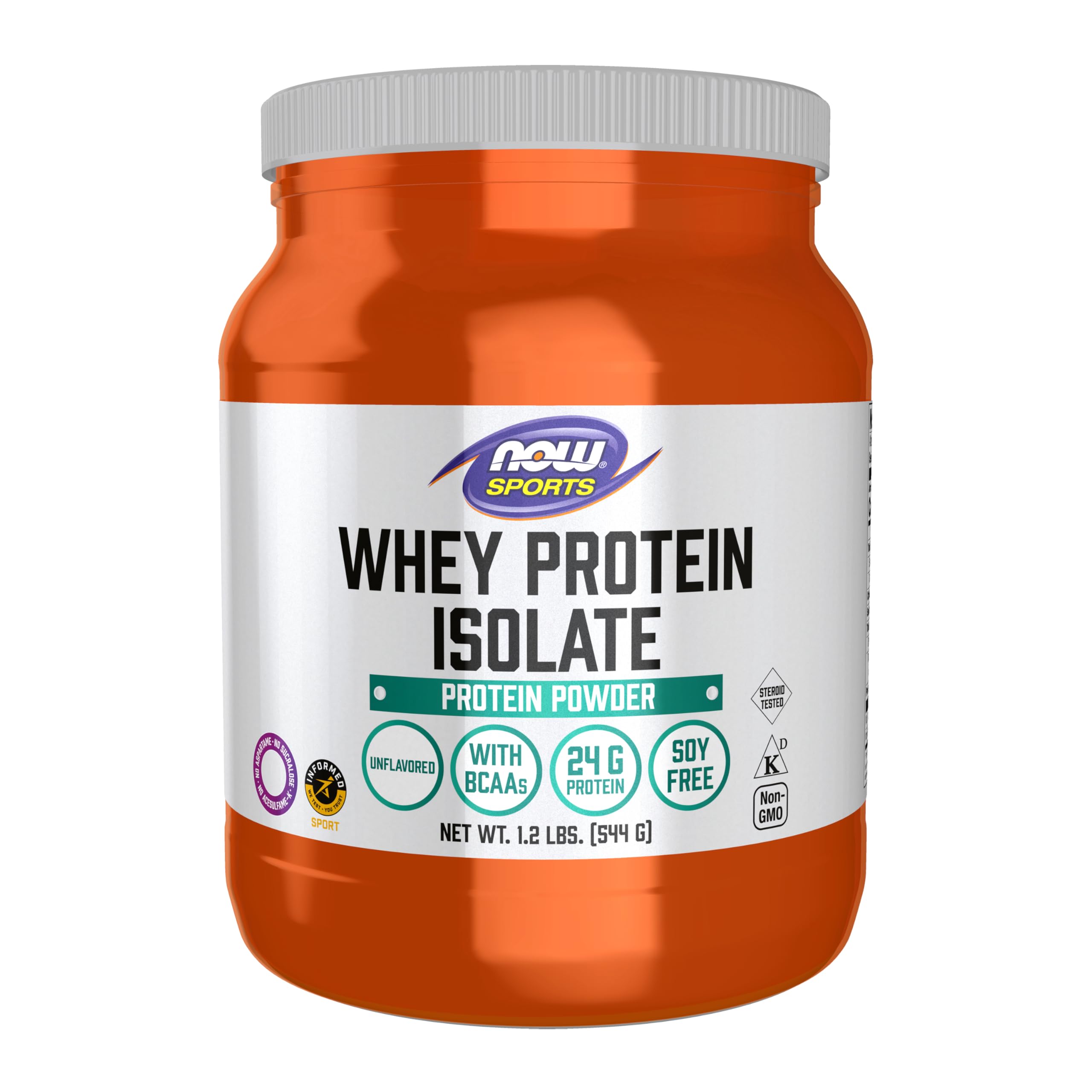 NOW Foods Whey Protein Isolate unflavored powder for versatile shakes