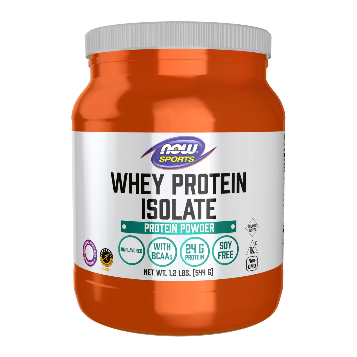 NOW Foods Whey Protein Isolate unflavored powder for versatile shakes
