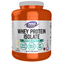 NOW Foods Whey Protein Isolate vanilla flavor tub for post workout recovery