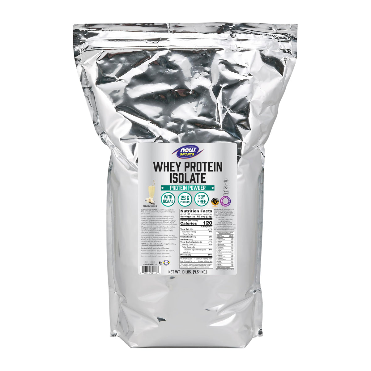 NOW Foods Whey Protein Isolate vanilla powder tub for high-quality protein