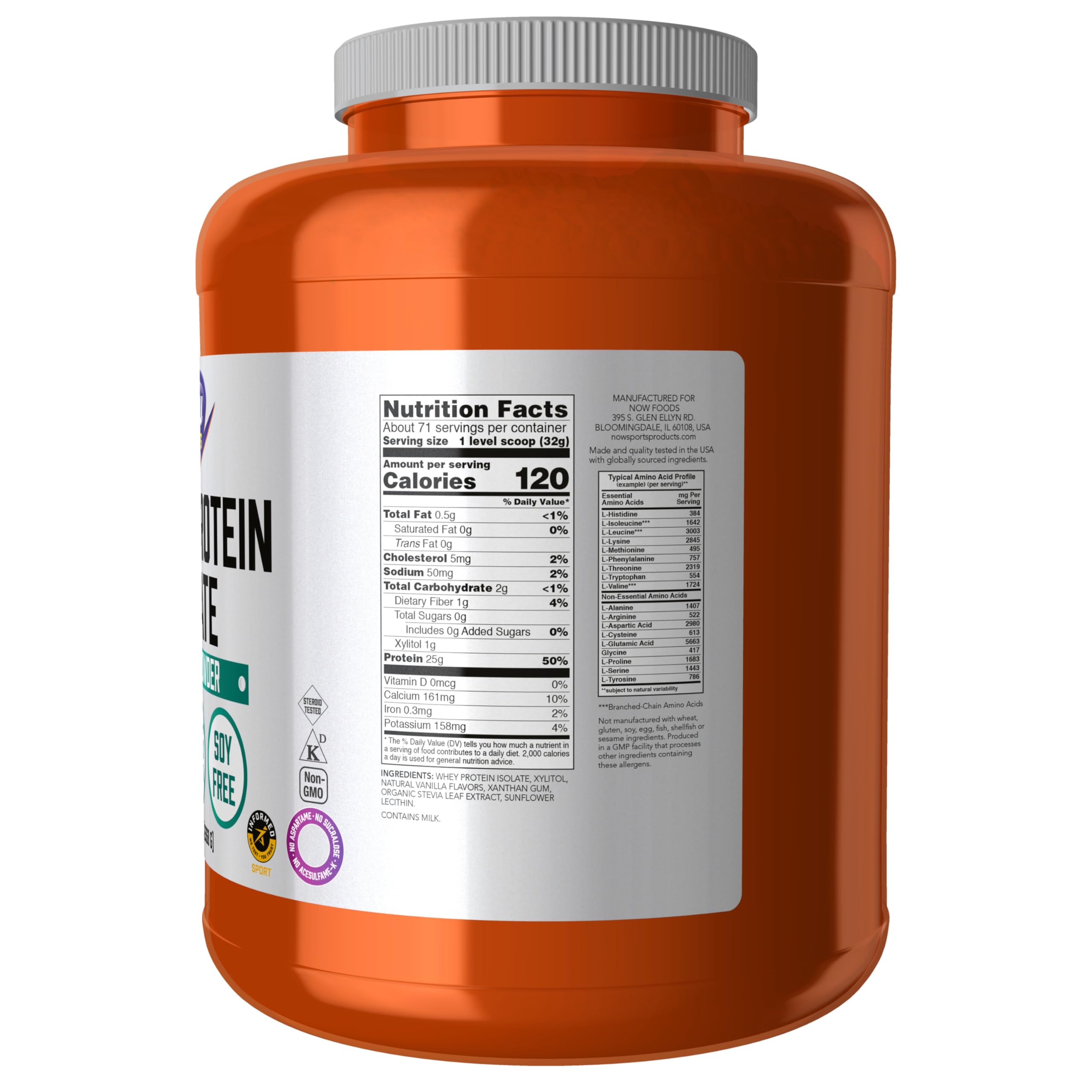 NOW Foods Whey Protein Isolate vanilla shaker ready for blending