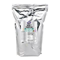 NOW Foods Whey Protein vanilla powder, smooth blend for daily protein goals.