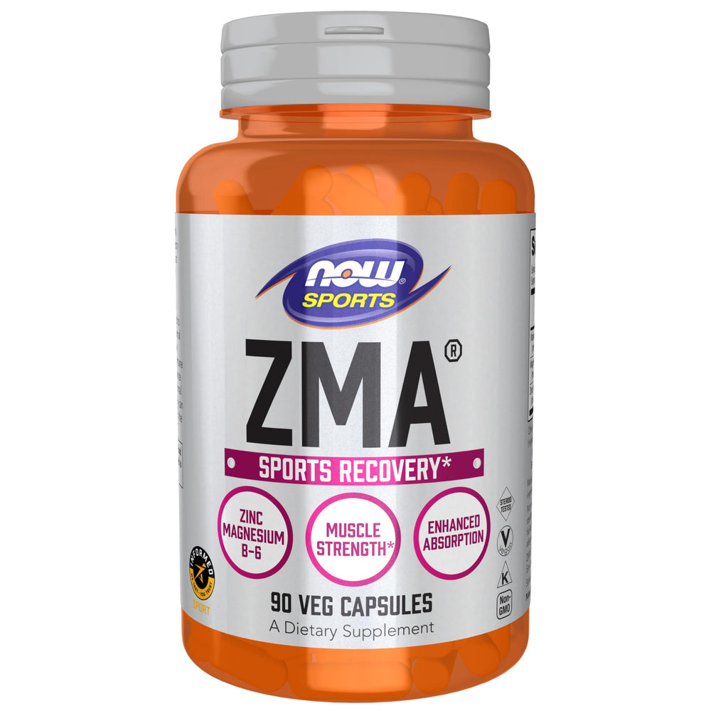NOW Foods ZMA 90 Caps pack-2 bottle front view for sleep support and recovery.