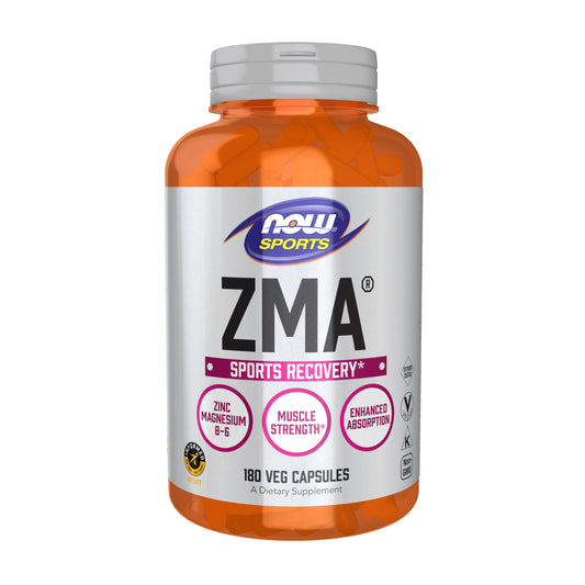 NOW Foods ZMA capsules shown for easy nightly use and post-workout support