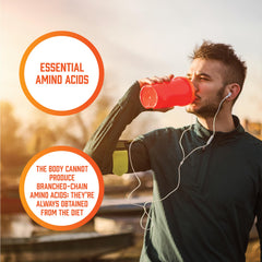 NOW Sports BCAA powder stirred into a weight-gainer shake after training