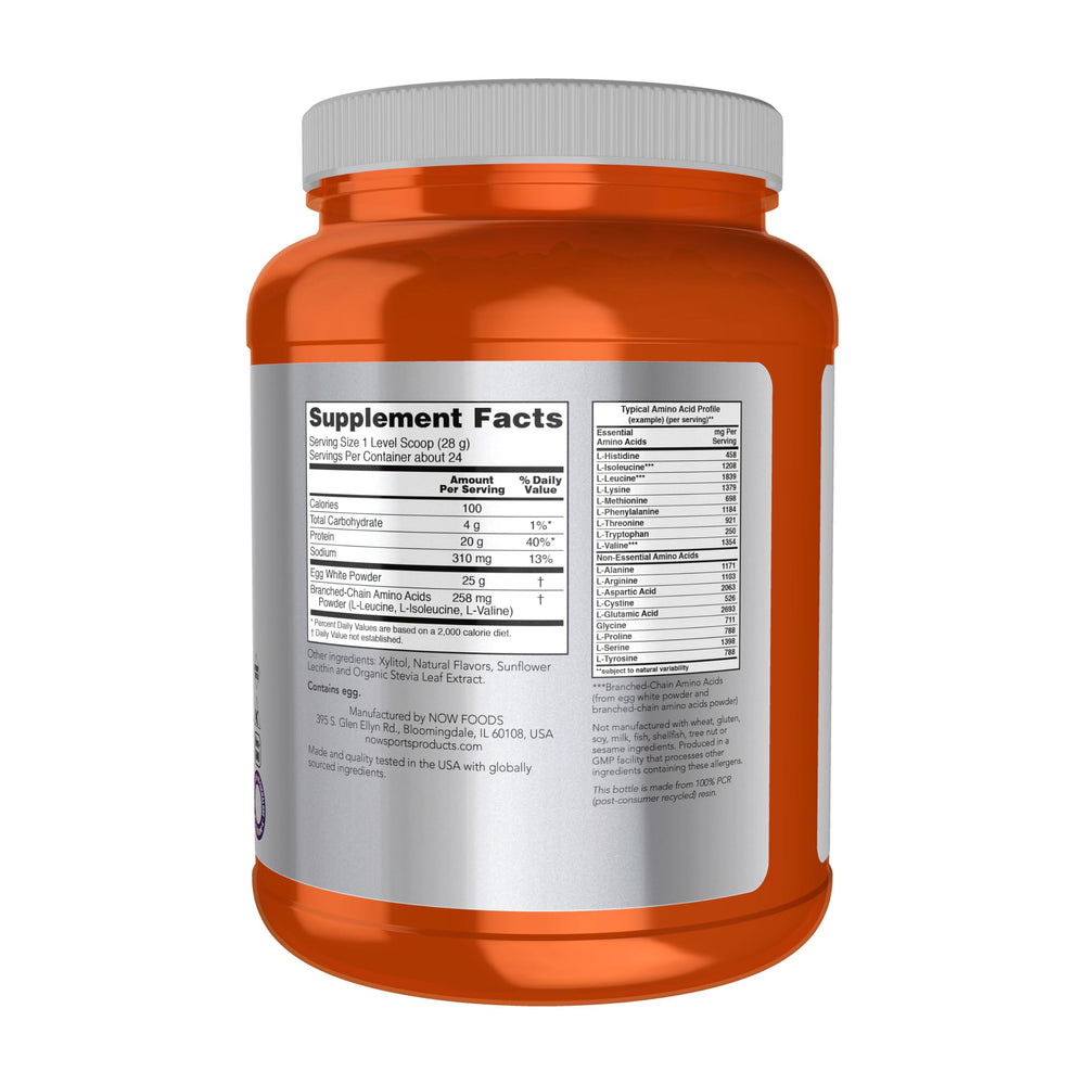 NOW Foods Egg White Protein with BCAAs boosts your daily protein mix