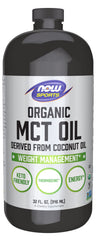 NOW Foods NOW Sports Organic MCT Oil bottle—quickly absorbed fats for energy.