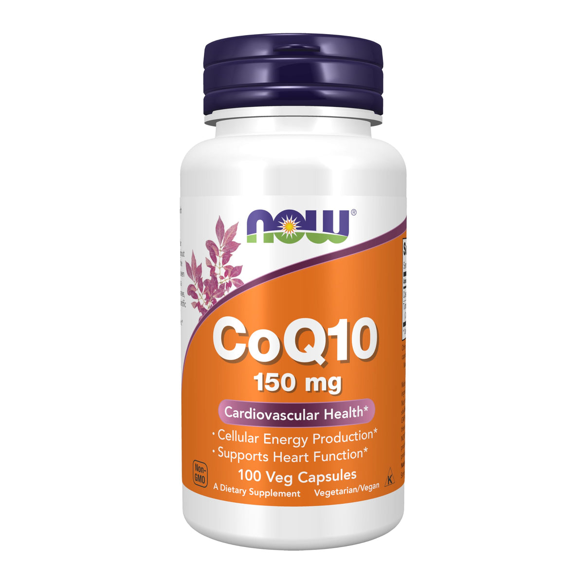 NOW Foods CoQ10 capsules bottle with energy support labeling