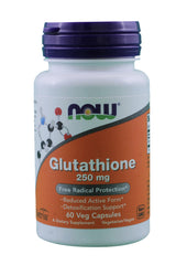 NOW Foods Glutathione 250mg bottle front view for quick brand recognition
