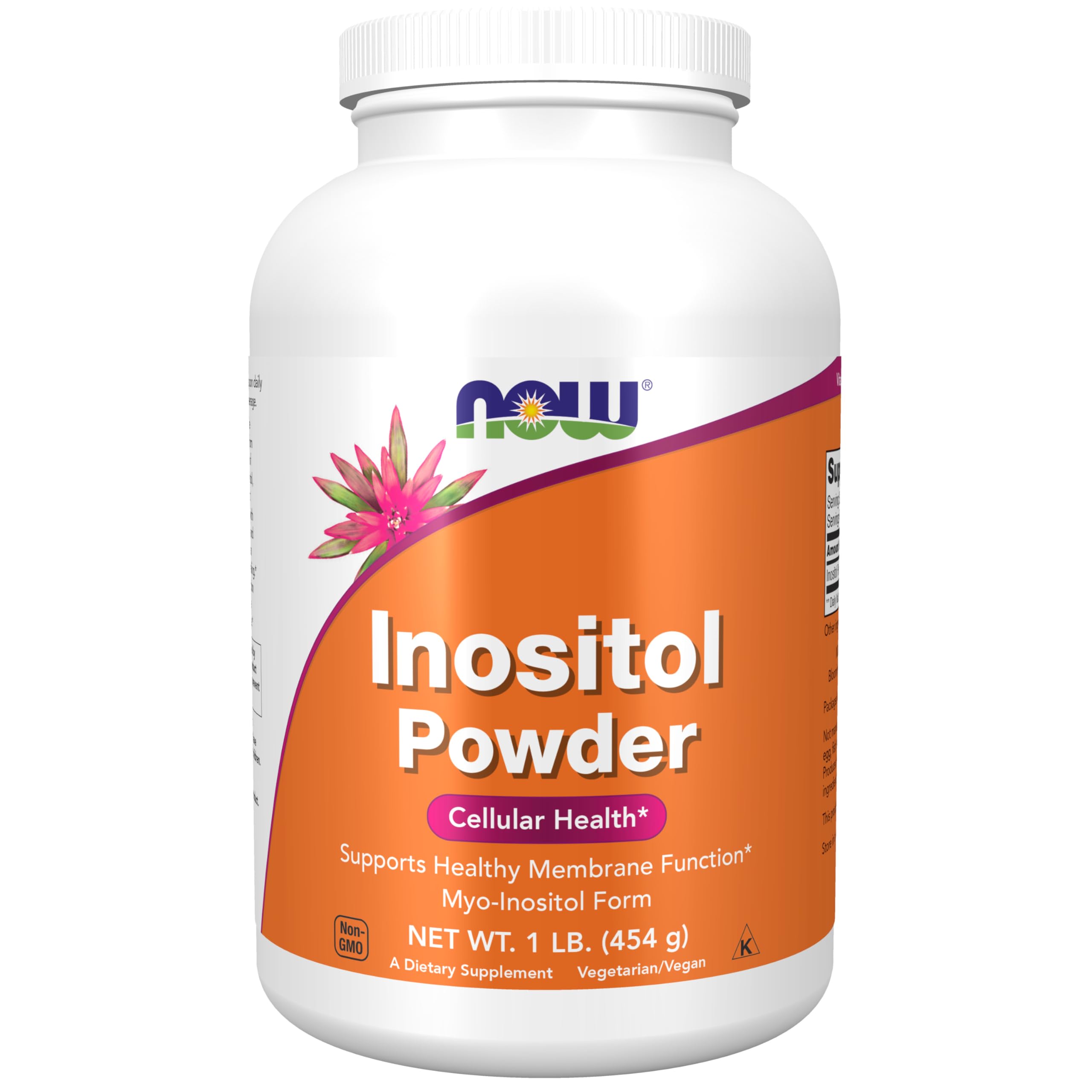 NOW Foods Inositol Powder bottle front—highlights myo-inositol for signaling.