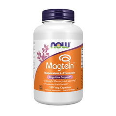 NOW Foods Magtein bottle-front with L-Threonate capsules for cognitive support