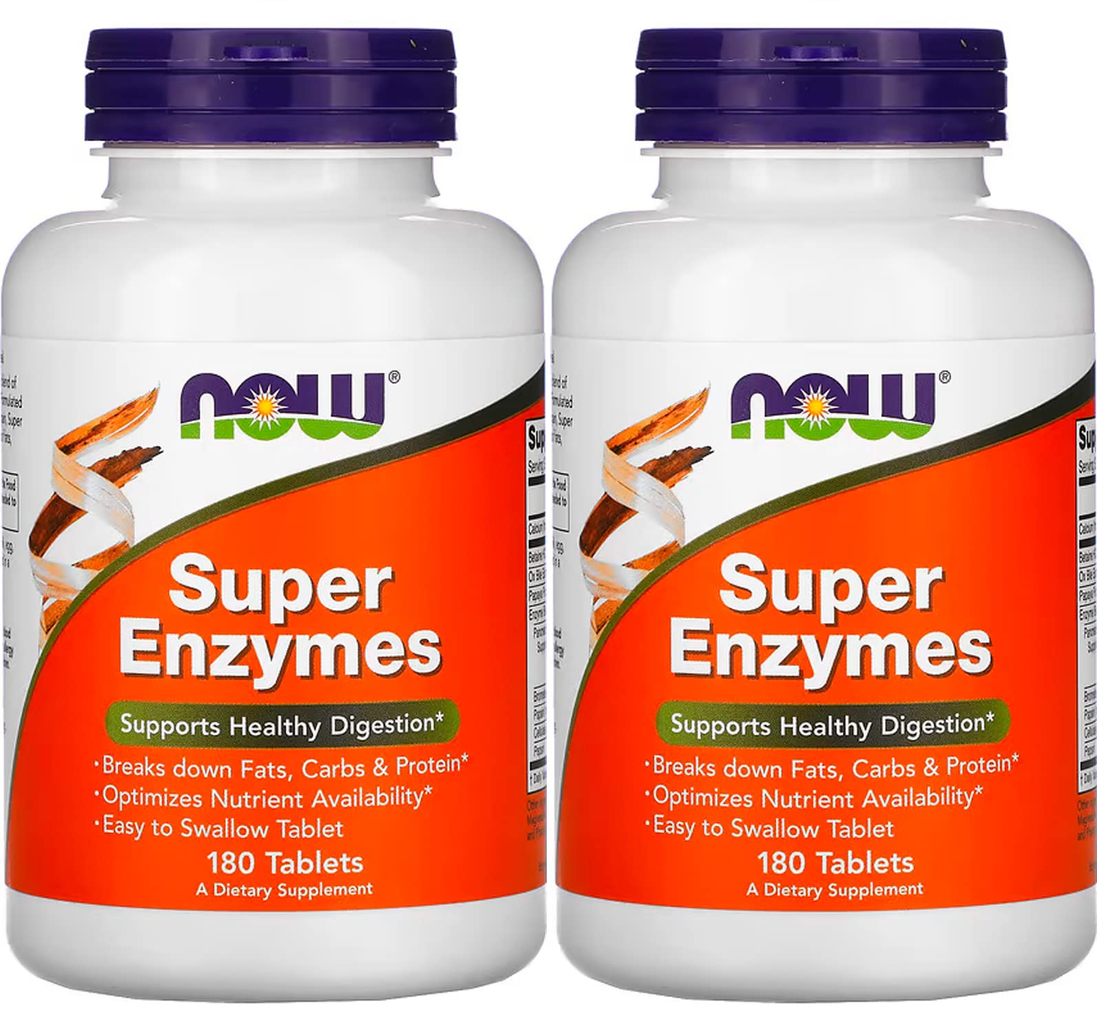 NOW Foods Super Enzymes bottle front for convenient daily enzyme support