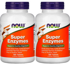 NOW Foods Super Enzymes bottle front for convenient daily enzyme support