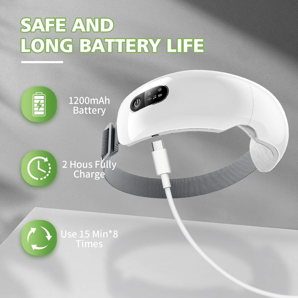 NOWWISH Eye Massager 1200mAh battery offers extended use between charges.