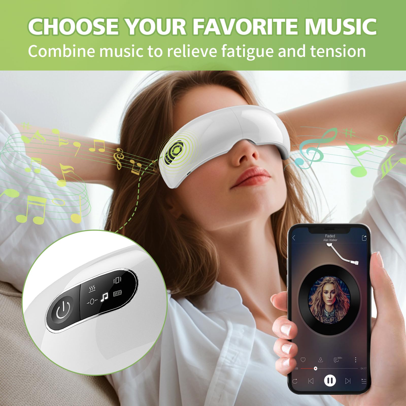 NOWWISH Eye Massager with four modes for personalized relaxation sessions.