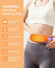 NOWWISH heating pad belt wrapped around waist for adjustable comfort