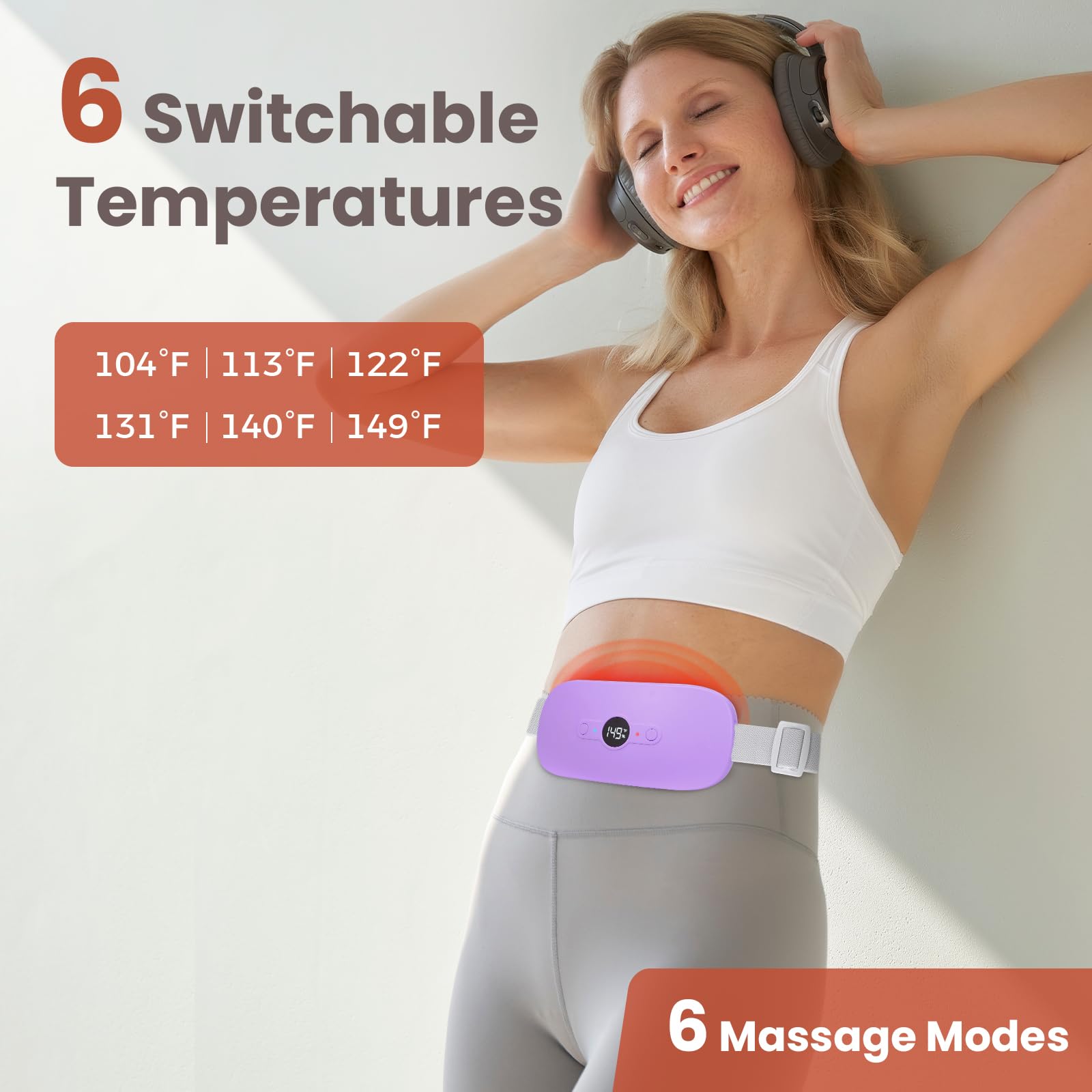 NOWWISH heating pad provides 6 massage modes for soothing support