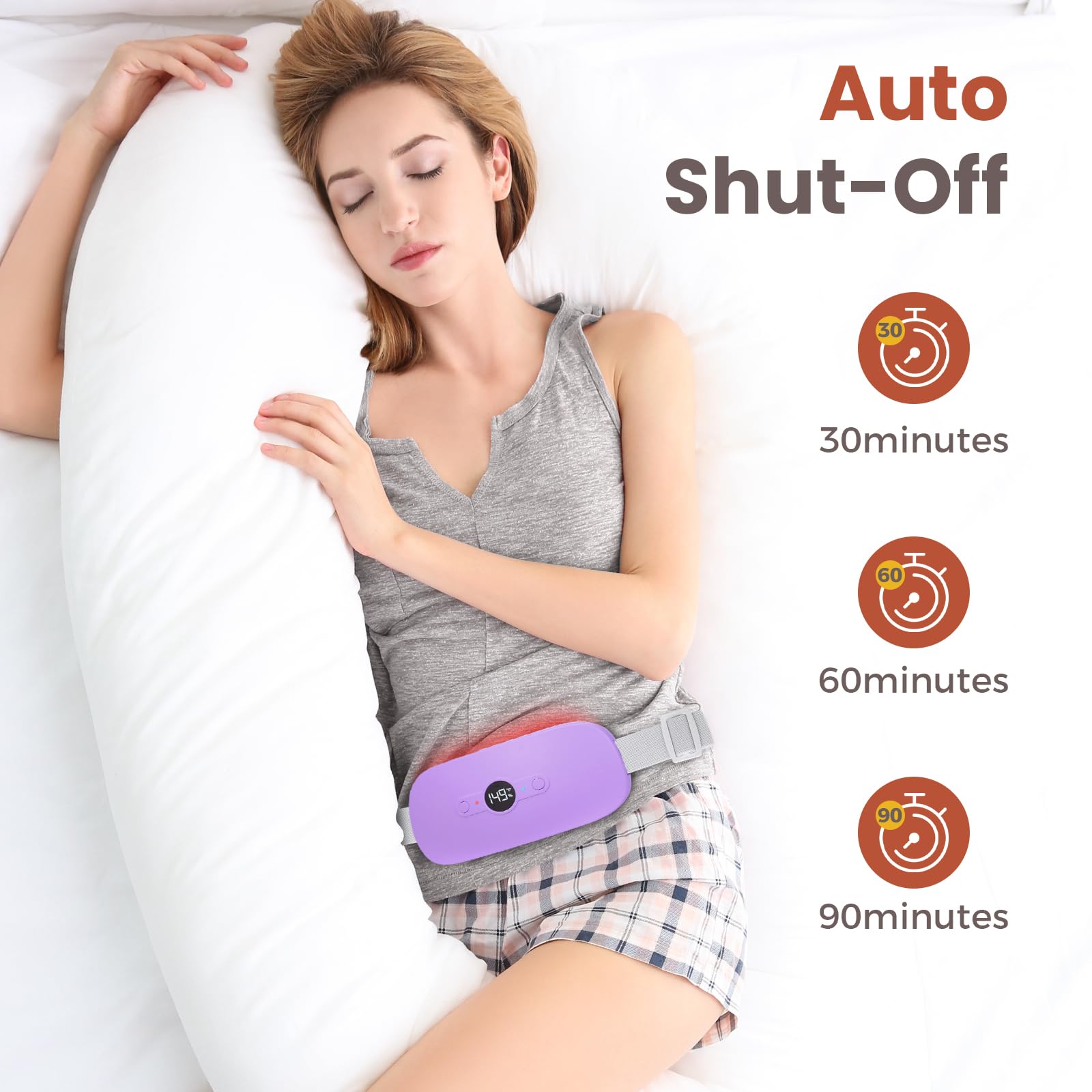 NOWWISH heating pad adjustable elastic band fits waists securely