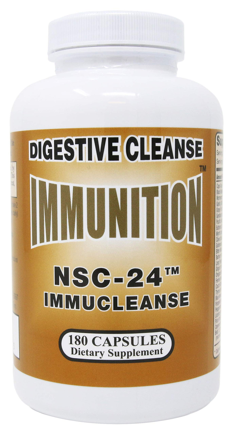 NSC Immunition Immucleanse bottle front shows digestive detox support and capsule count