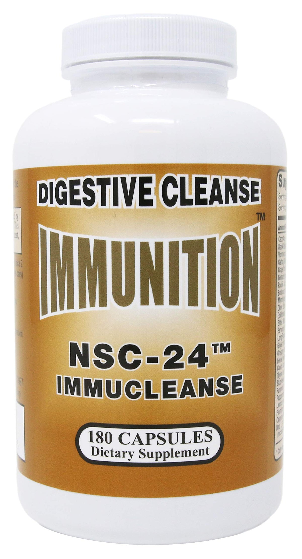 NSC Immunition Immucleanse bottle front shows digestive detox support and capsule count