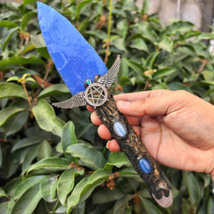 NsmjodStone arrow knife in blue opal obsidian for decorative display and focus practice