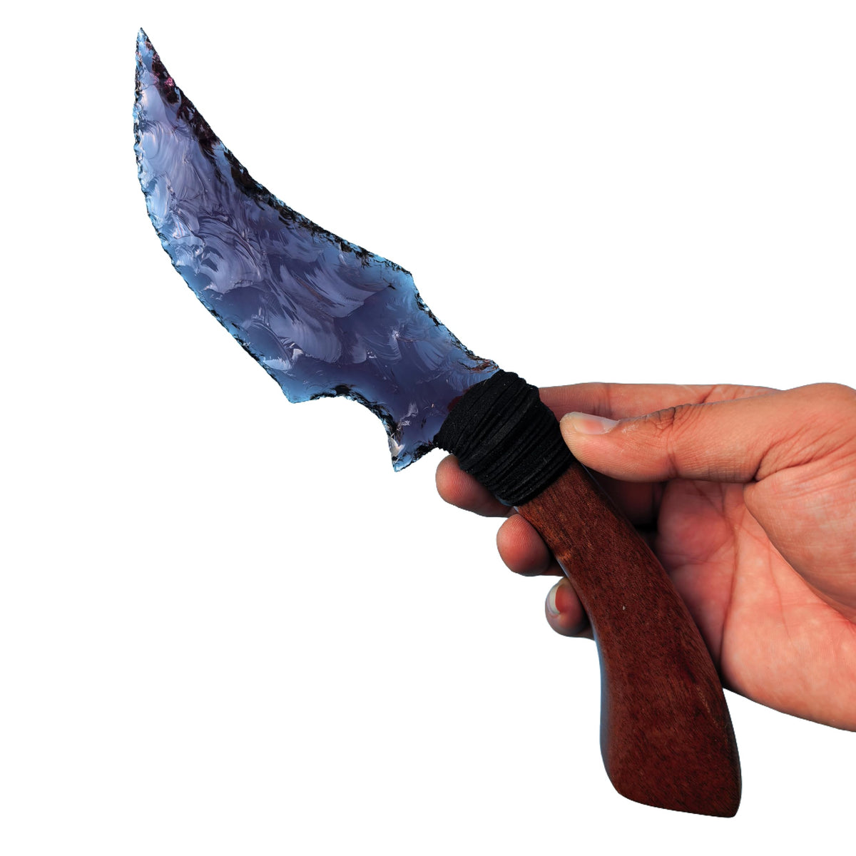 NsmjodStone crystal knife arrow head highlights focused energy for spiritual balance and display