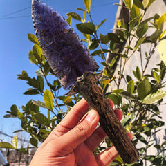 NsmjodStone Hatchet with Opal Obsidian Display, decorative piece for chakra balance.