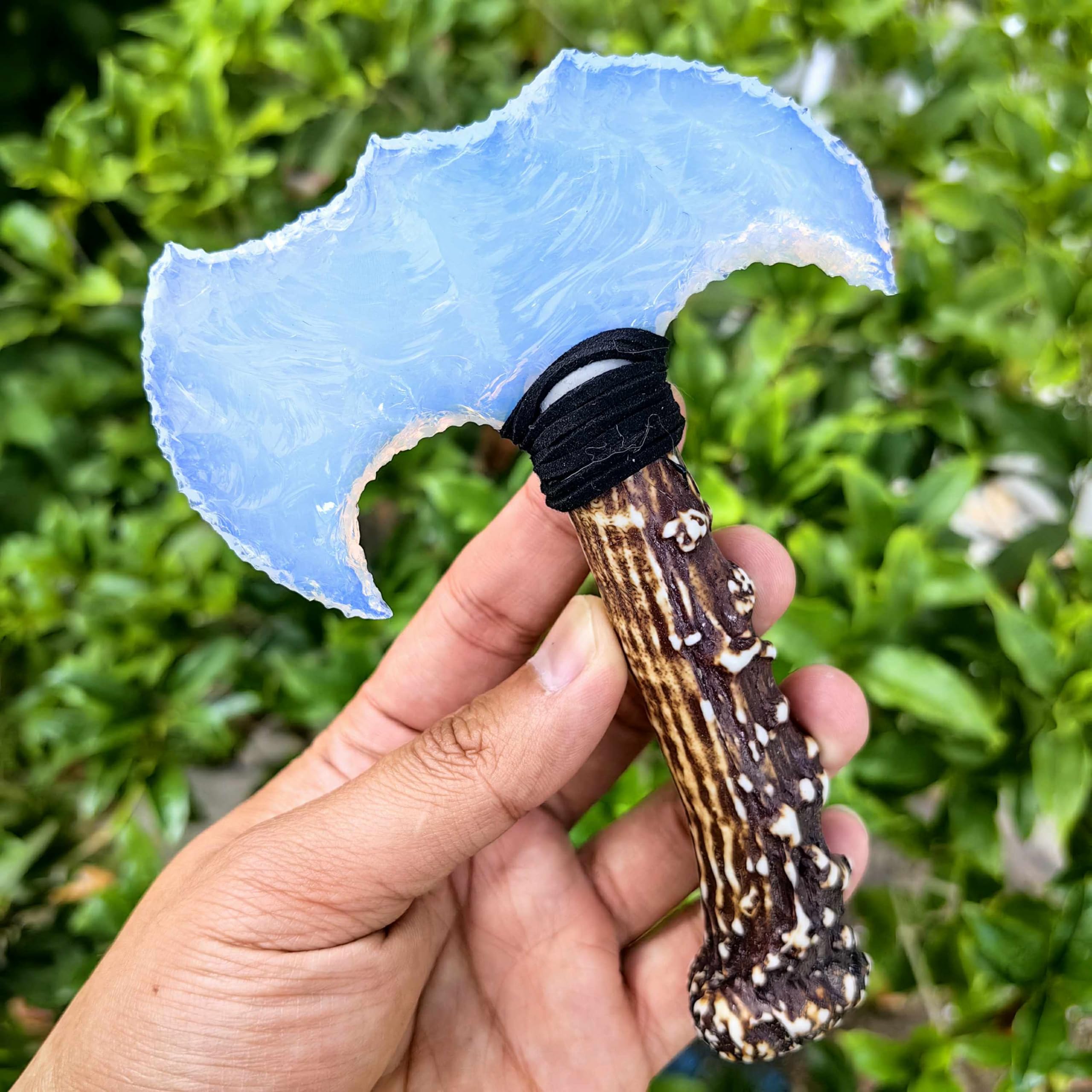 NSMJODStone Opal Obsidian knife-arrowhead for mindful rituals.