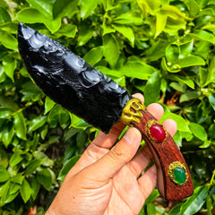 NsmjodStone Opal Obsidian Knife Arrowhead showcases crystal energy for mindful focus