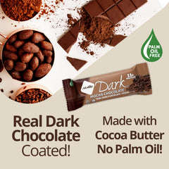 NuGo Dark Chocolate Pretzel nutrition panel highlights gluten-free vegan protein