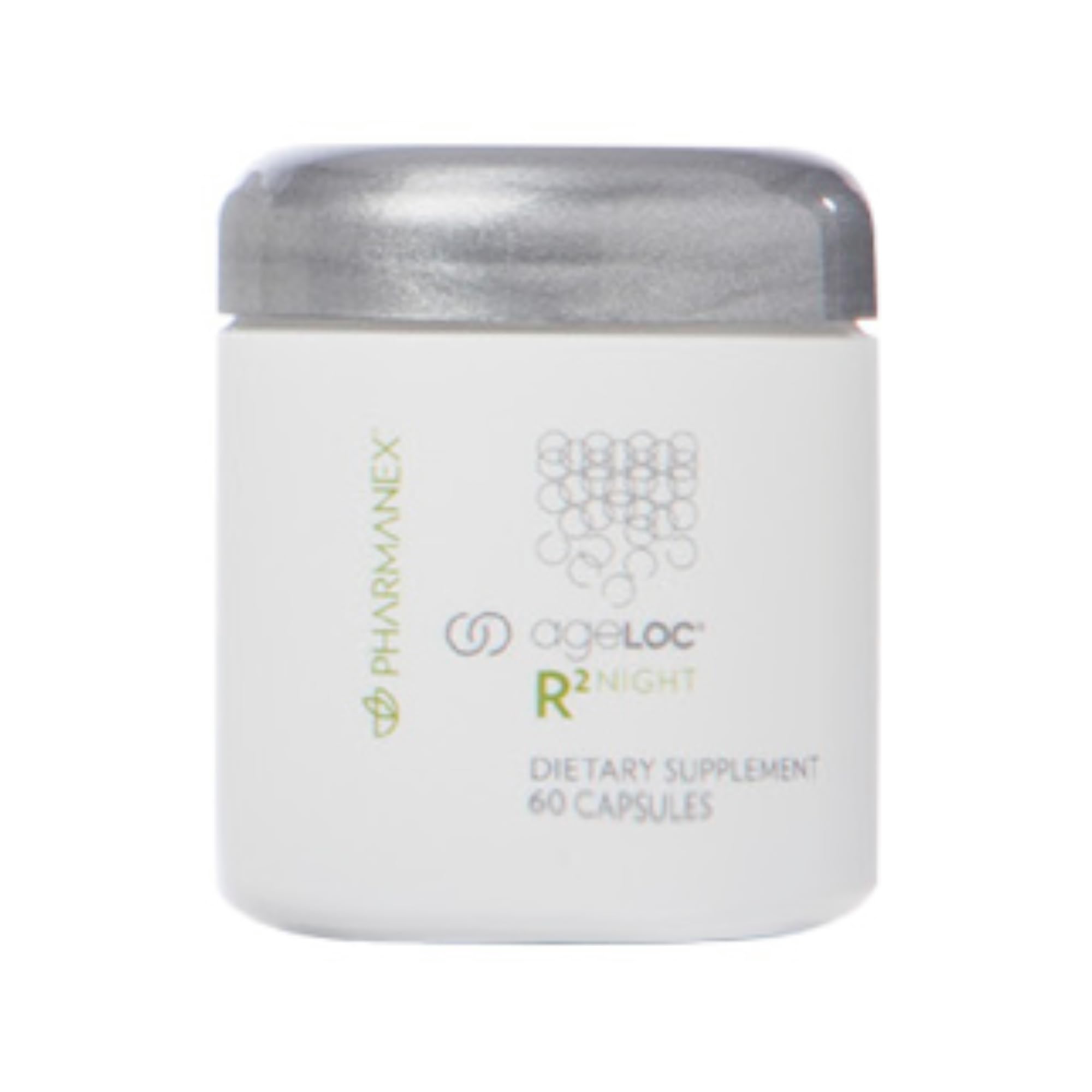Nu Skin ageLOC R2 Night bottle promoting overnight renewal and energy support.