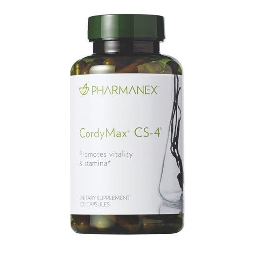 Nu Skin CordyMax Cs-4 bottle front for daily vitality.