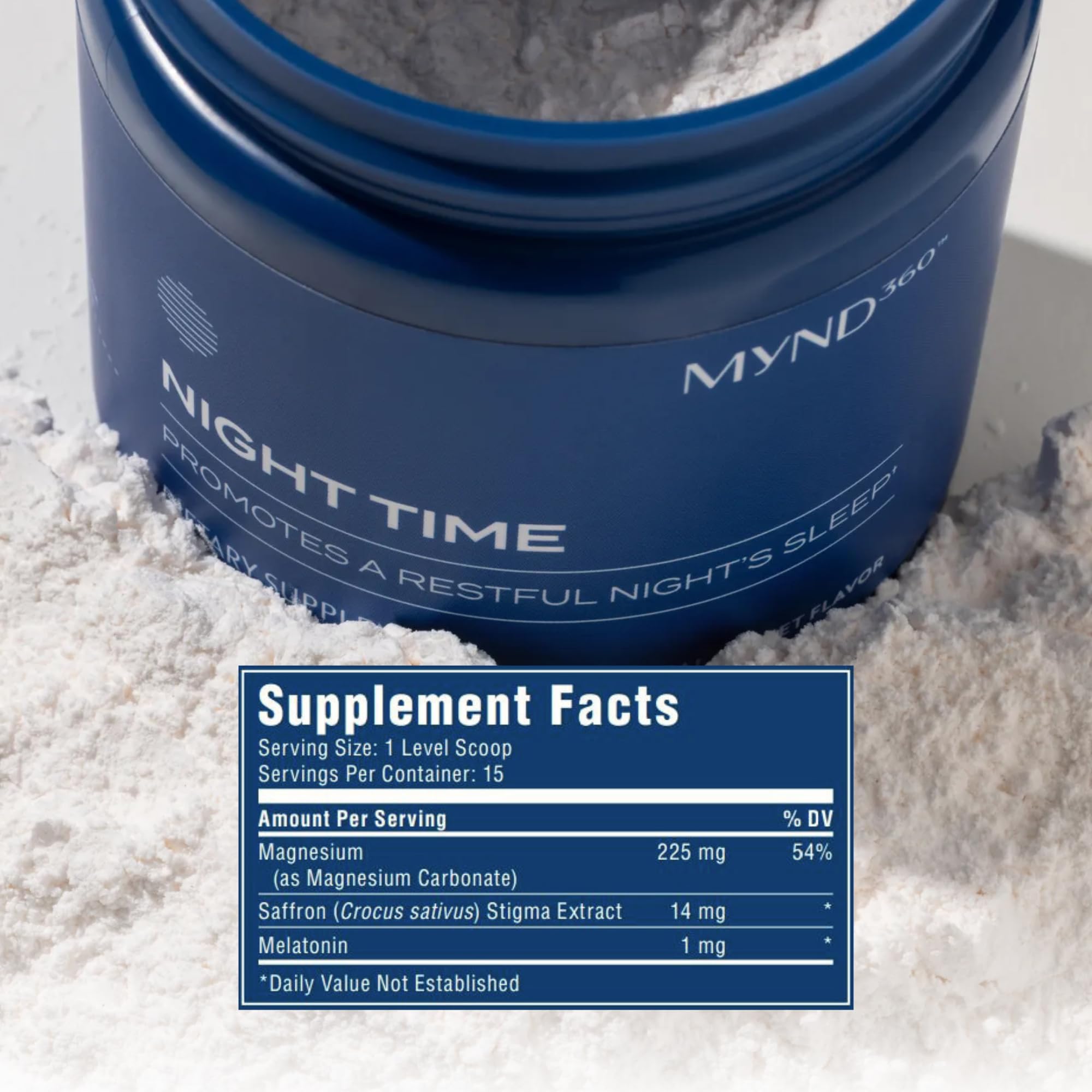 Nu Skin MYND360 bedtime glass ready to support a consistent sleep-wake cycle.