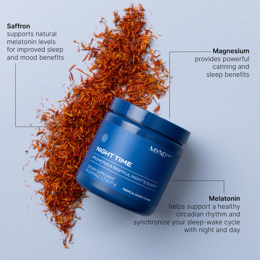 Nu Skin MYND360 hot-water mix fizzing before sleep.