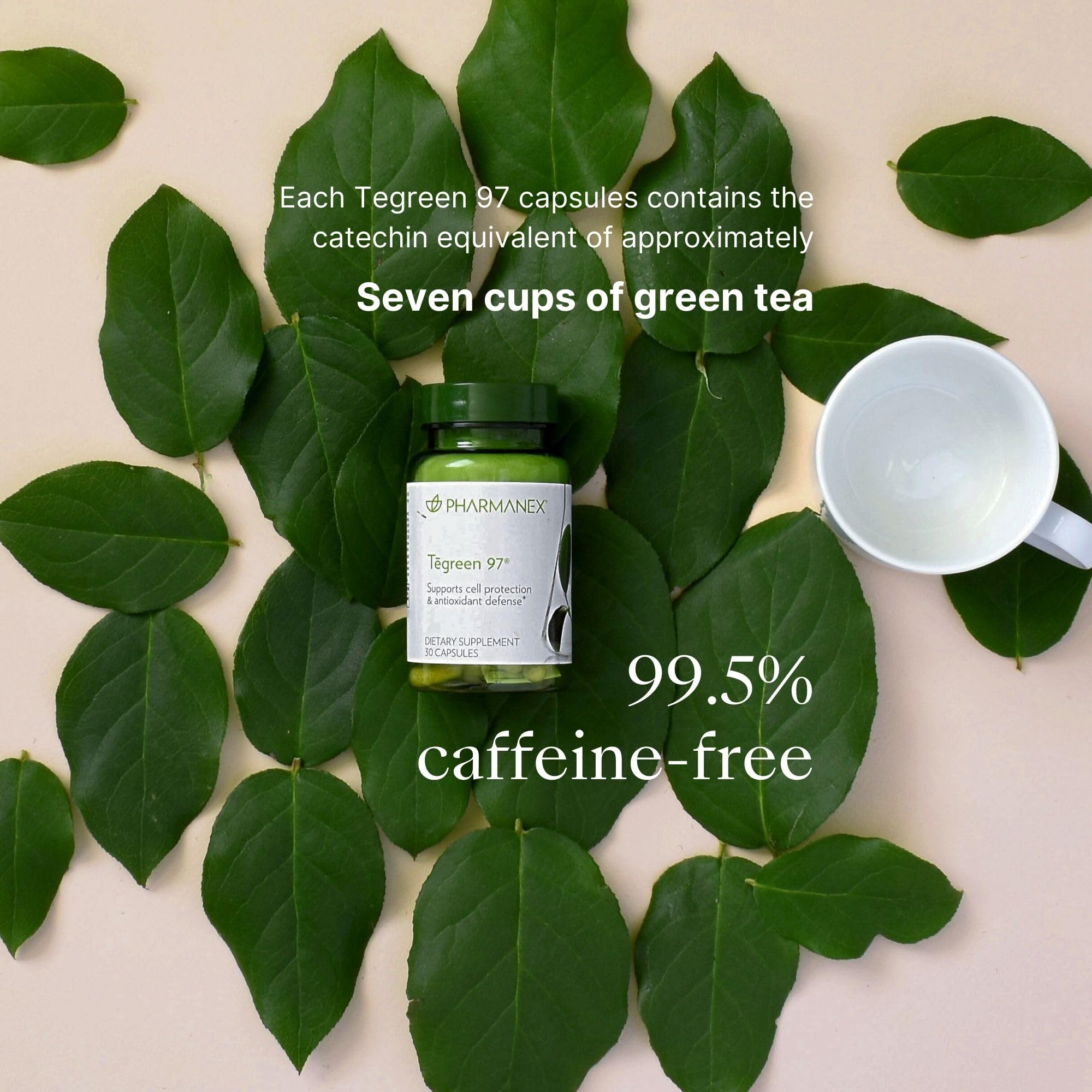 Nu Skin Pharmanex Tegreen 97 bottle side view for easy daily use
