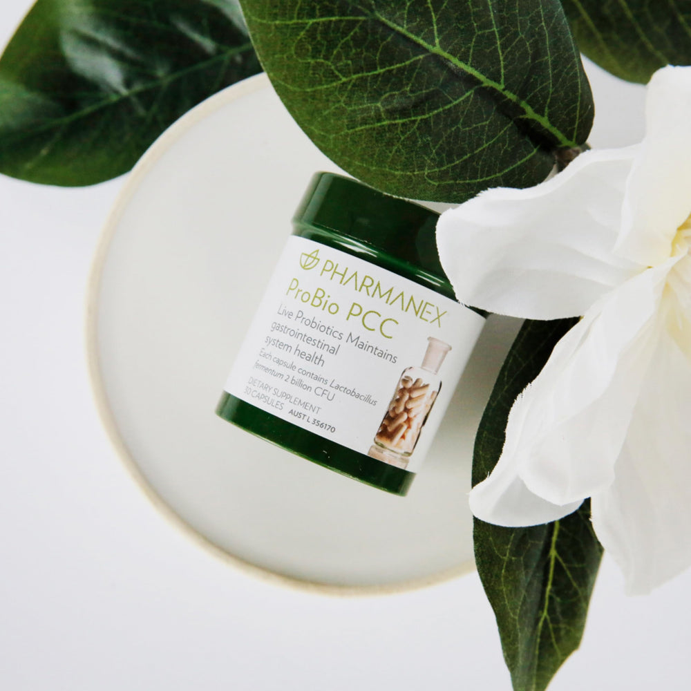 Nu Skin ProBio PCC on-the-go routine suggests convenient daily capsule intake.