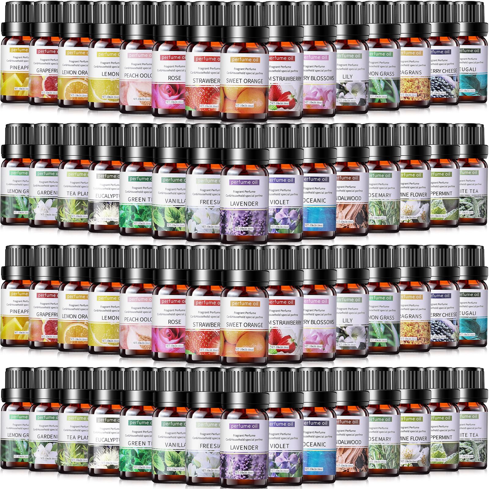 Nuanchu 60-oil set for diffuser use and mood enhancement.