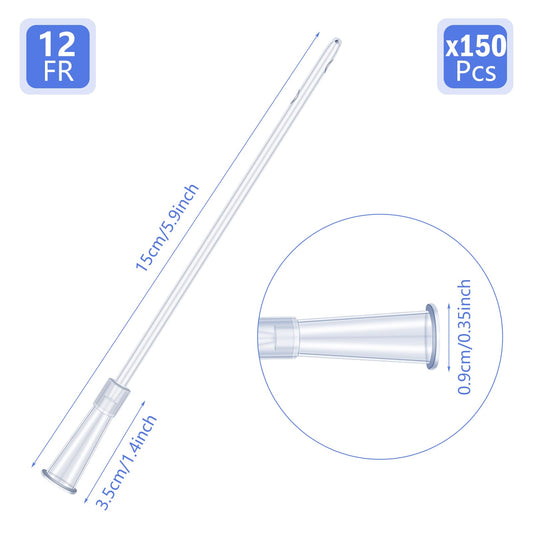 Nuanchu colon tips 15cm 12FR, clear tube, smooth insertion.