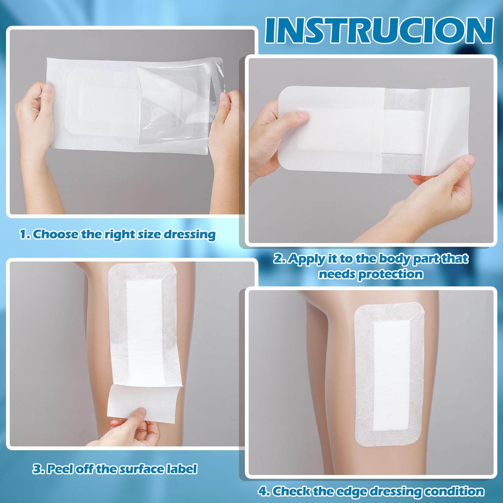 Individually wrapped Nuanchu dressings keep clean for quick bedside changes.