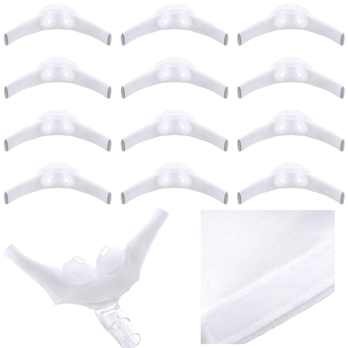 Nuanchu nasal pillow liner packaging shows 24 pieces for CPAP comfort.