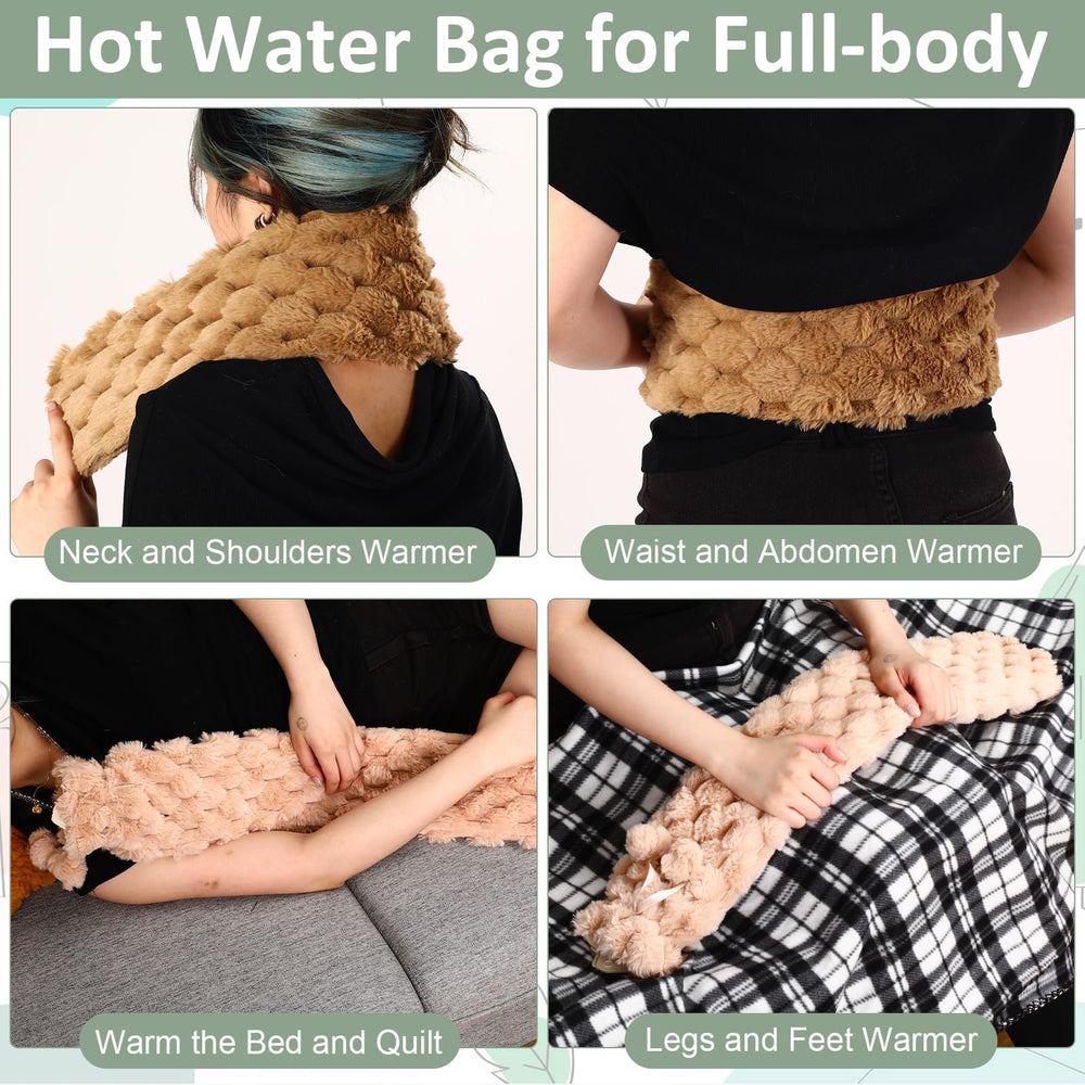 Nuanchu bottle can wrap around neck or knees for warmth.