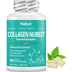 NuBest collagen bottle showing USA Made badge signals quality