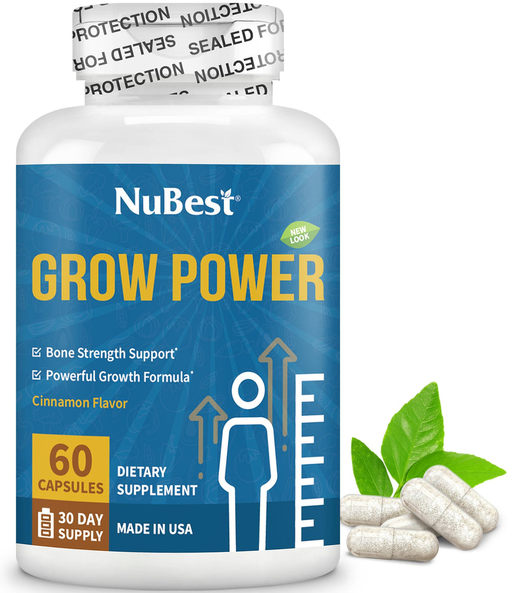 NuBest Grow Power bottle pour for easy daily dosing.