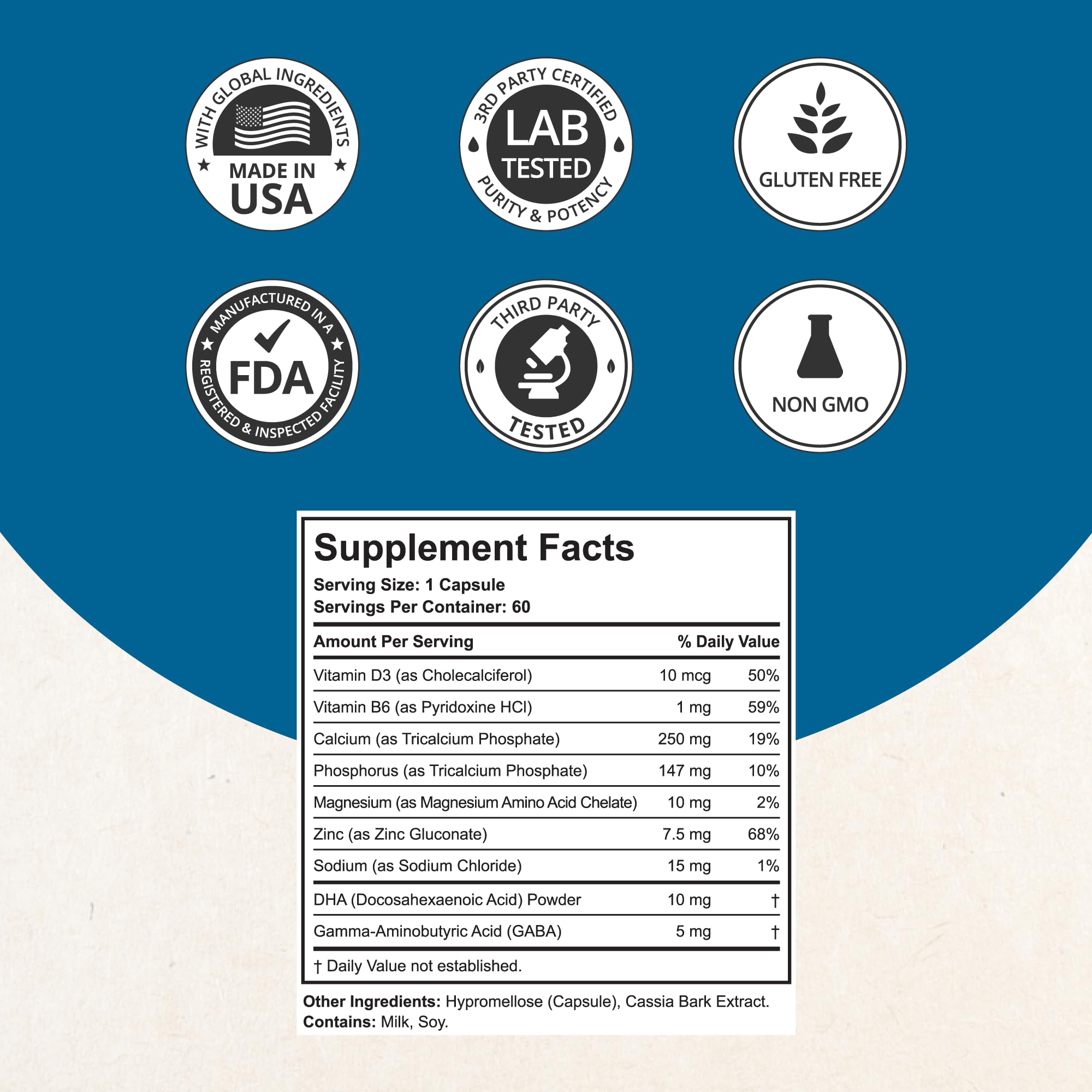 NuBest Grow Power USA-made capsules indicating quality manufacturing.
