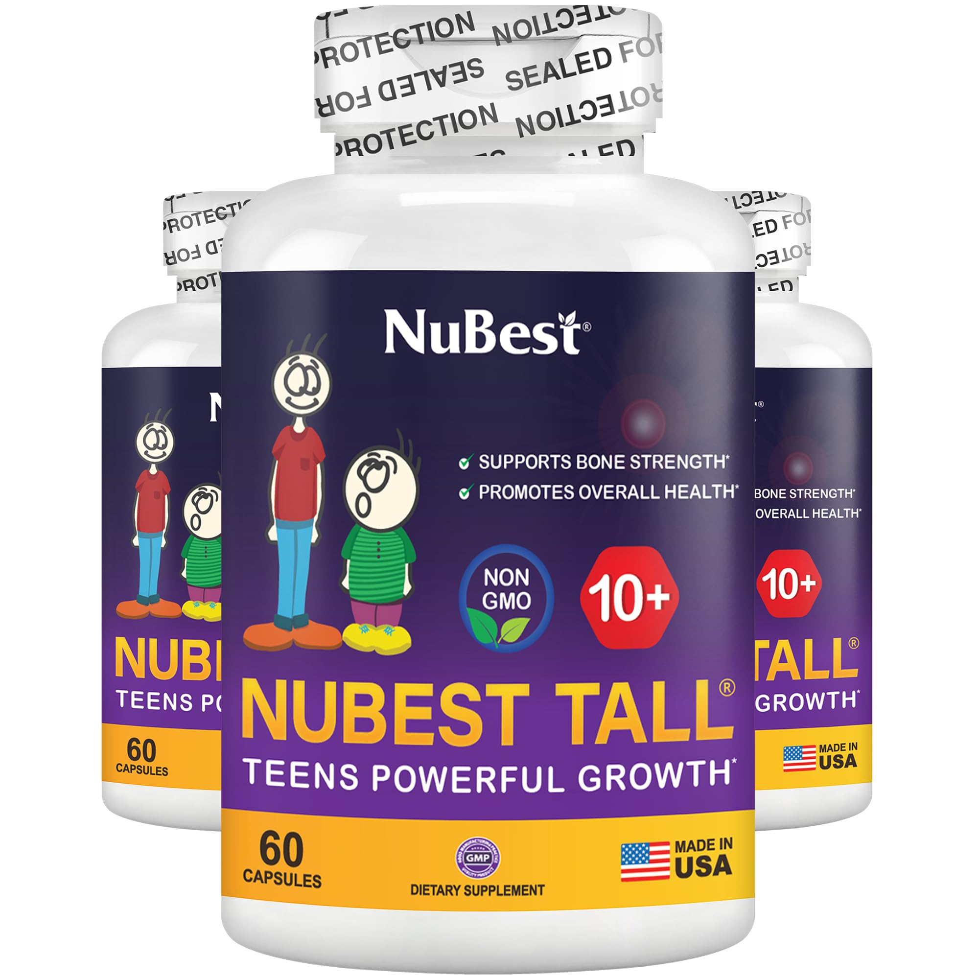 NuBest Tall 10+ bottle with calcium blend for growing bodies